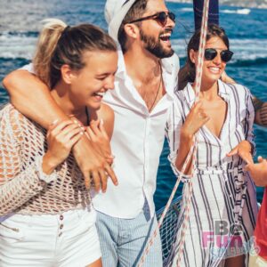 smiles on a catamaran